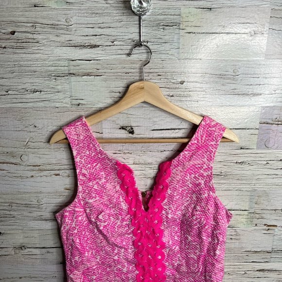 Lilly Pulitzer for Target See Ya Later Dress Pink Embroidered Women's Size 12 - Picture 3 of 10